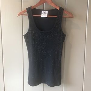 Royal Plush black beaded tank